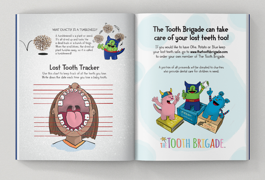 The Tooth Brigade Book + Tooth Pillow Gift Set - Blue